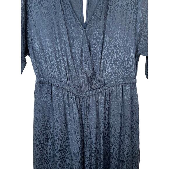Anthropologie Maeve Jacqueline Jacquard Jumpsuit XS Navy Blue Elegant Night Out - Picture 9 of 16